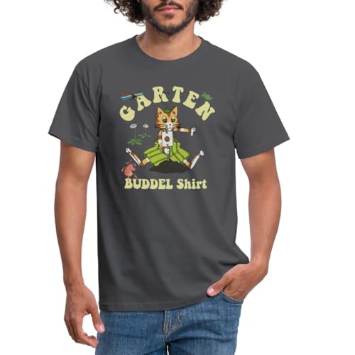 Spreadshirt Pettersson & Findus Garten Buddel Shirt Findus Männer T-Shirt, XXL, Anthrazit von Spreadshirt
