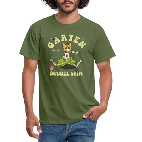 Spreadshirt Pettersson & Findus Garten Buddel Shirt Findus Männer T-Shirt, XXL, Militärgrün von Spreadshirt