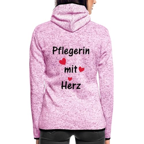 Spreadshirt Pflegerin Mit Herz Frauen Kapuzen-Fleecejacke, L, Lila meliert von Spreadshirt