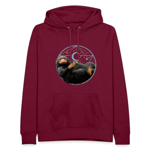 Spreadshirt Phantastische Tierwesen Niffler mit Münze Geschenk Frauen Hoodie, L, Bordeaux von Spreadshirt