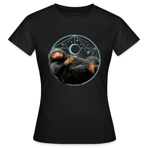 Spreadshirt Phantastische Tierwesen Niffler mit Münze Geschenk Frauen T-Shirt, M, Schwarz von Spreadshirt