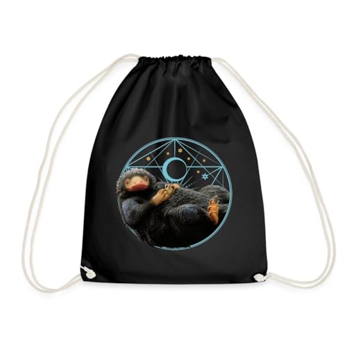 Spreadshirt Phantastische Tierwesen Niffler mit Münze Geschenk Turnbeutel, One size, Schwarz von Spreadshirt