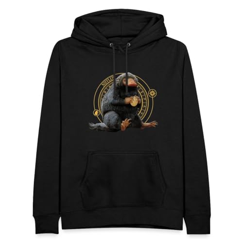 Spreadshirt Phantastische Tierwesen Niffler mit Gold Frauen Hoodie, L, Schwarz von Spreadshirt