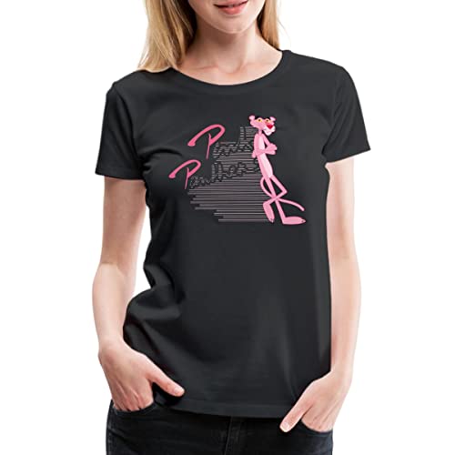 Spreadshirt Pink Panther PP Der Coole Panther Frauen Premium T-Shirt, L, Schwarz von Spreadshirt