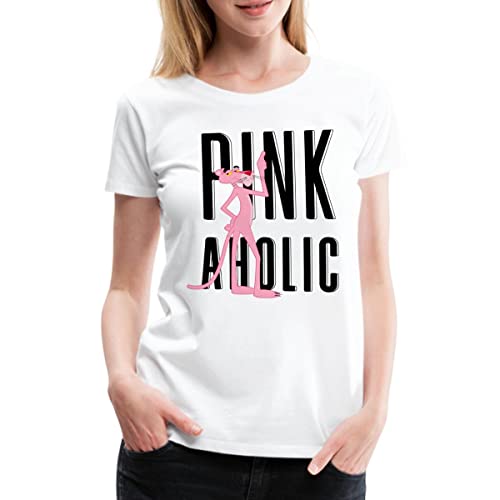 Spreadshirt Pink Panther Pink Aholic Frauen Premium T-Shirt, XL, weiß von Spreadshirt