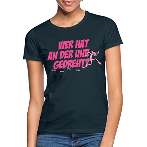 Spreadshirt Pink Panther Wer hat an der Uhr gedreht? Frauen T-Shirt, S, Navy von Spreadshirt