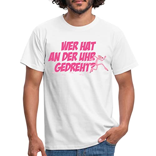 Spreadshirt Pink Panther Wer hat an der Uhr gedreht? Männer T-Shirt, L, weiß von Spreadshirt