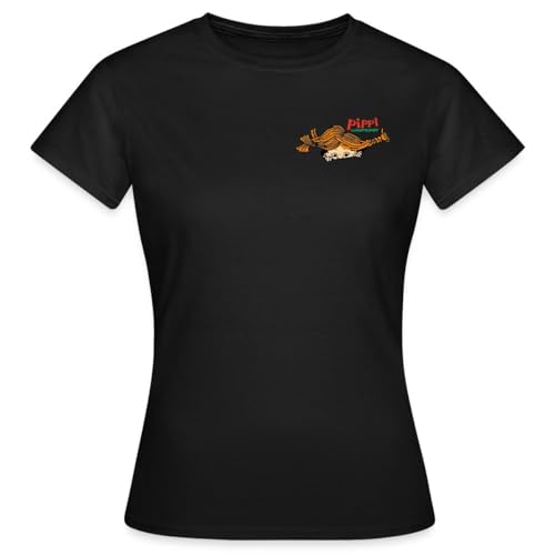 Spreadshirt Pippi Langstrumpf Auf Der Lauer Frauen T-Shirt, L, Schwarz von Spreadshirt