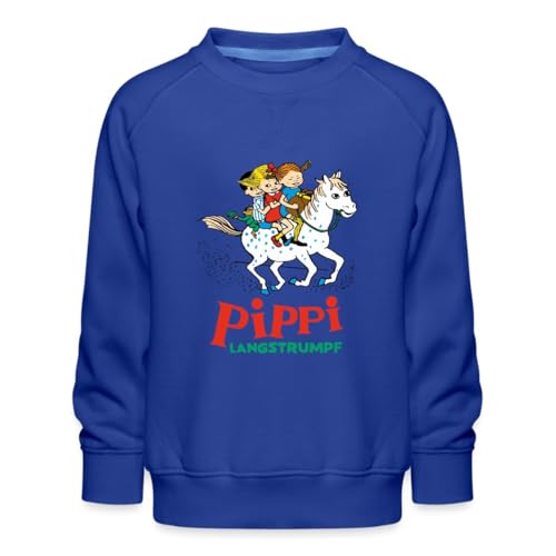 Spreadshirt Pippi Langstrumpf Ausritt Mit Annika Und Tommy Kinder Premium Pullover, 134/146 (9-11 Jahre), Royalblau von Spreadshirt