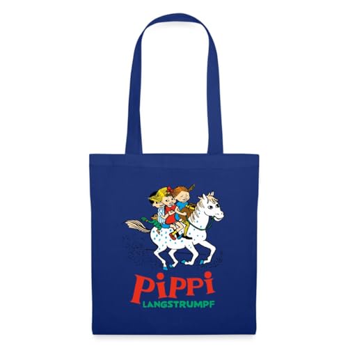 Spreadshirt Pippi Langstrumpf Ausritt Mit Annika Und Tommy Stoffbeutel, One size, Royalblau von Spreadshirt