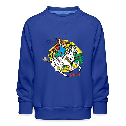 Spreadshirt Pippi Langstrumpf Herr Nilsson Und Kleiner Onkel Kinder Premium Pullover, 98/104 (3-4 Jahre), Royalblau von Spreadshirt