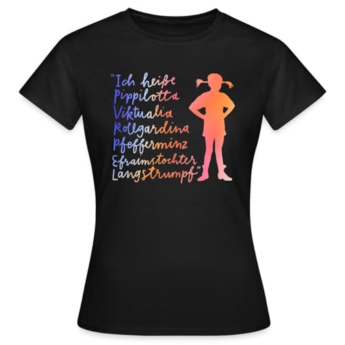 Spreadshirt Pippi Langstrumpf Ich Heiße … Frauen T-Shirt, XXL, Schwarz von Spreadshirt