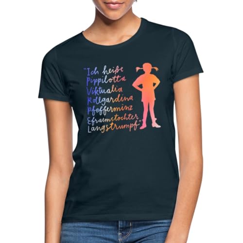 Spreadshirt Pippi Langstrumpf Ich Heiße … Frauen T-Shirt, S, Navy von Spreadshirt