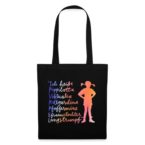 Spreadshirt Pippi Langstrumpf Ich Heiße … Einkaufstasche, One size, Schwarz von Spreadshirt