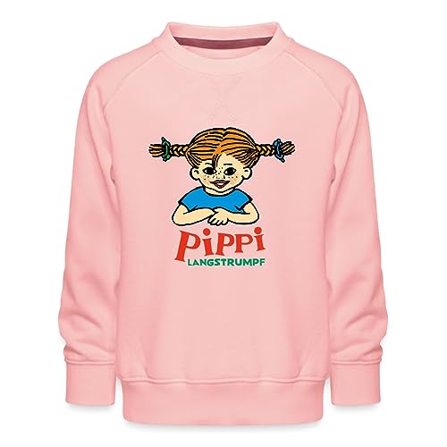 Spreadshirt Pippi Langstrumpf Logo Kinder Premium Pullover, 122/128 (7-8 Jahre), Kristallrosa von Spreadshirt