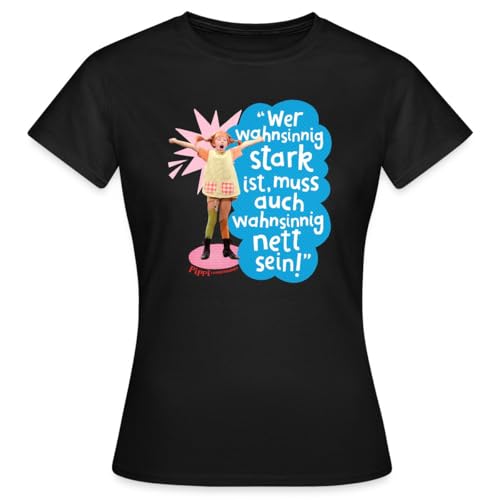 Spreadshirt Pippi Langstrumpf Mit Spruch Frauen T-Shirt, M, Schwarz von Spreadshirt