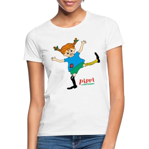 Spreadshirt Pippi Langstrumpf Pippi Tanzt Wie Es Ihr Gefällt Frauen T-Shirt, M, weiß von Spreadshirt