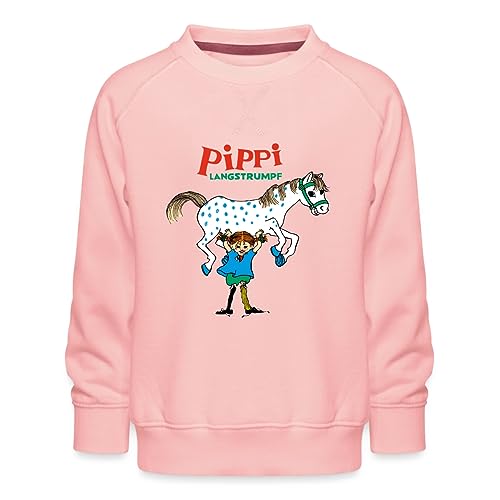 Spreadshirt Pippi Langstrumpf Pippi hebt Kleiner Onkel Kinder Premium Pullover, 122/128 (7-8 Jahre), Kristallrosa von Spreadshirt