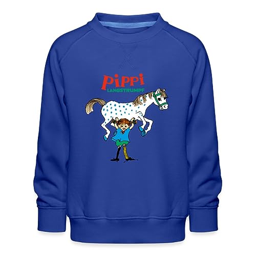 Spreadshirt Pippi Langstrumpf Pippi hebt Kleiner Onkel Kinder Premium Pullover, 134/146 (9-11 Jahre), Royalblau von Spreadshirt