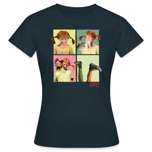 Spreadshirt Pippi Langstrumpf Portraits Von Pippi Frauen T-Shirt, XXL, Navy von Spreadshirt
