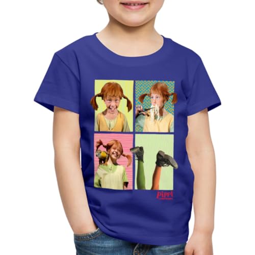 Spreadshirt Pippi Langstrumpf Portraits Von Pippi Kinder Premium T-Shirt, 134/140 (8 Jahre), Königsblau von Spreadshirt