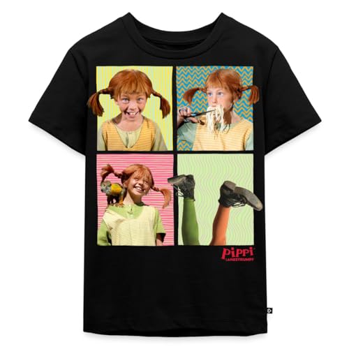 Spreadshirt Pippi Langstrumpf Portraits Von Pippi Kinder Premium T-Shirt, 98/104 (2 Jahre), Schwarz von Spreadshirt
