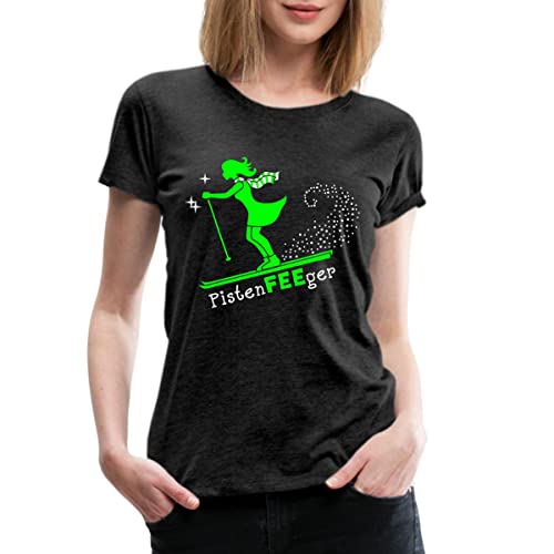 Spreadshirt Pistenfee Skifahren Pisten Fee-Ger Skifahrerin Frauen Premium T-Shirt, 3XL, Anthrazit von Spreadshirt