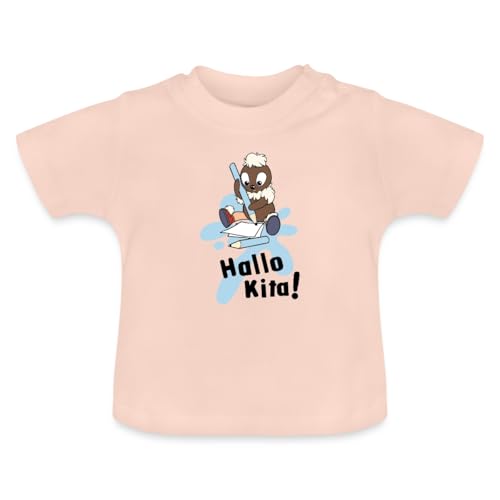 Spreadshirt Pittiplatsch Hallo Kita! Baby Bio-T-Shirt mit Rundhals, 18-24 Monate, Kristallrosa Spreadshirt Pittiplatsch Hallo Kita! Baby Bio-T-Shirt mit Rundhals, 18-24 Monate, Kristallrosa von Spreadshirt