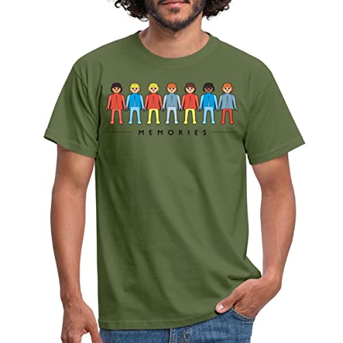 Spreadshirt Playmobil Figuren Memories Männer T-Shirt, XL, Militärgrün von Spreadshirt