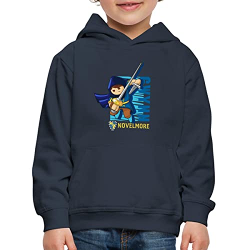 Spreadshirt Playmobil Novelmore Charakter Gwynn Kinder Premium Hoodie, 122/128 (7-8 Jahre), Navy von Spreadshirt