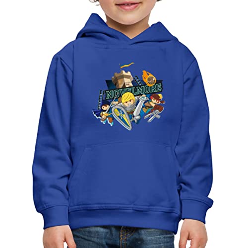 Spreadshirt Playmobil Novelmore Gwynn, Arwynn, Dario Da Vanci Kinder Premium Hoodie, 110/116 (5-6 Jahre), Royalblau von Spreadshirt