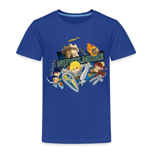 Spreadshirt Playmobil Novelmore Gwynn, Arwynn, Dario Da Vanci Kinder Premium T-Shirt, 122/128 (6 Jahre), Königsblau von Spreadshirt