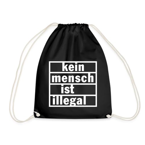 Spreadshirt Politik Kein Mensch Ist Illegal Sprüche Turnbeutel, One size, Schwarz von Spreadshirt