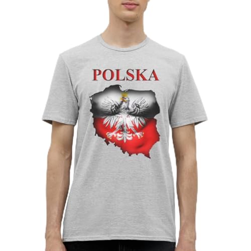 Spreadshirt Polska Männer T-Shirt, L, Grau meliert von Spreadshirt