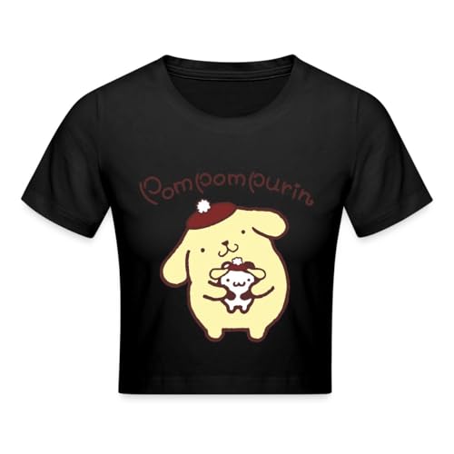 Spreadshirt Pompompurin & Muffin Verkleidet Crop Top, M, Schwarz von Spreadshirt
