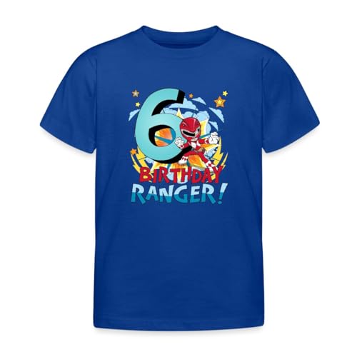 Spreadshirt Power Rangers Geburtstag 6. Jahre Kinder T-Shirt, 122/128 (7-8 Jahre), Royalblau von Spreadshirt