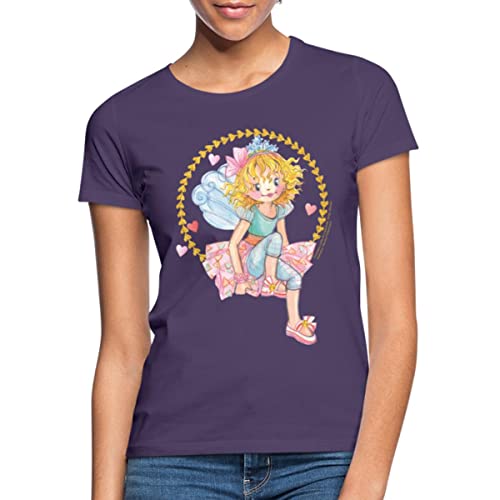 Spreadshirt Prinzessin Lillifee sitzend Frauen T-Shirt, L, Dunkellila von Spreadshirt