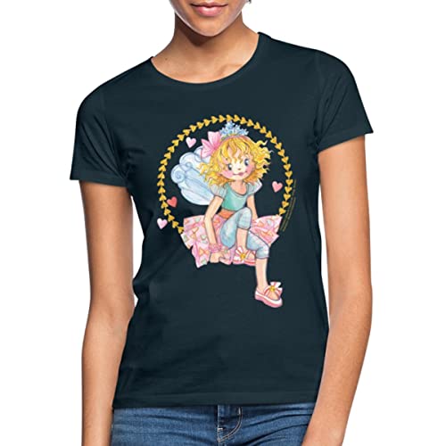 Spreadshirt Prinzessin Lillifee sitzend Frauen T-Shirt, M, Navy von Spreadshirt