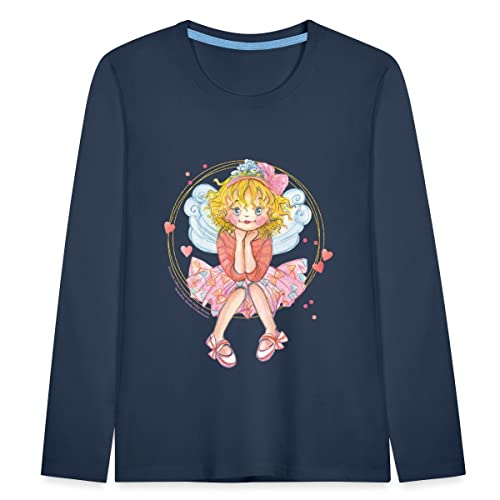 Spreadshirt Prinzessin Lillifee und Ihr Wunsch Kinder Premium Langarmshirt, 122/128 (6 Jahre), Navy von Spreadshirt