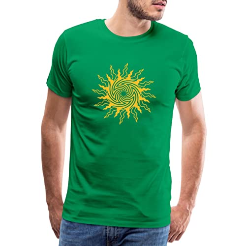 Spreadshirt Psychedelic Sun Psychedelische Sonne Männer Premium T-Shirt, L, Kelly Green von Spreadshirt