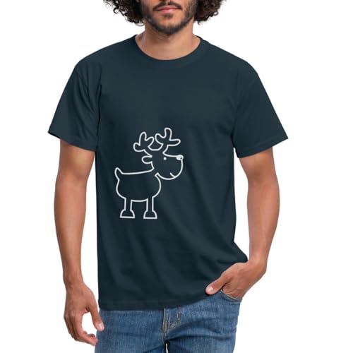 Spreadshirt Rentier Elch Rohe Weihnachten Männer T-Shirt, M, Navy von Spreadshirt