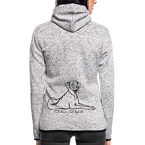 Spreadshirt Rhodesian Ridgeback Liegend Frauen Kapuzen-Fleecejacke, S, Hellgrau meliert von Spreadshirt