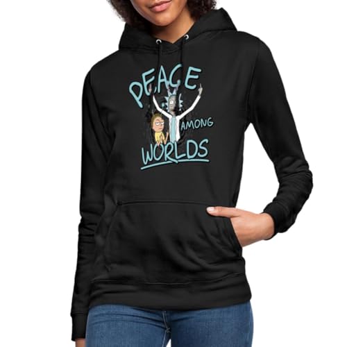 Spreadshirt Rick & Morty Peace Among Worlds Frauen Hoodie, M, Schwarz Spreadshirt Rick & Morty Peace Among Worlds Frauen Hoodie, M, Schwarz von Spreadshirt