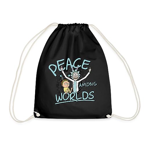 Spreadshirt Rick & Morty Peace Among Worlds Turnbeutel, One size, Schwarz von Spreadshirt