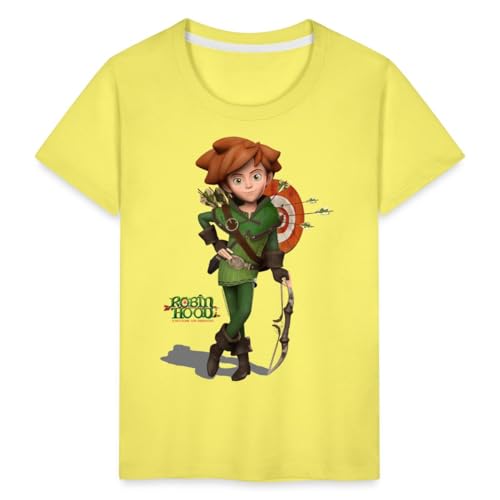 Spreadshirt Robin Hood Schlitzohr Von Sherwood Mit Bogen Kinder Premium T-Shirt, 122/128 (6 Jahre), Gelb von Spreadshirt