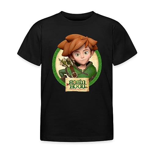 Spreadshirt Robin Hood Schlitzohr Von Sherwood Lächelnd Kinder T-Shirt, 122/128 (7-8 Jahre), Schwarz von Spreadshirt