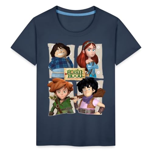 Spreadshirt Robin Hood Tuck Marian Robin Und Little John Kinder Premium T-Shirt, 122/128 (6 Jahre), Navy von Spreadshirt