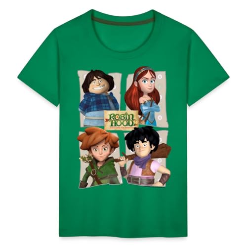 Spreadshirt Robin Hood Tuck Marian Robin Und Little John Kinder Premium T-Shirt, 98/104 (2 Jahre), Kelly Green von Spreadshirt