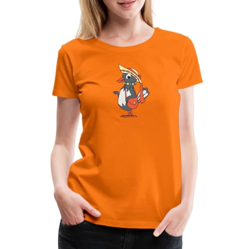 Spreadshirt Sandmännchen Frau Elster Mit Hut Frauen Premium T-Shirt, 3XL, Orange von Spreadshirt