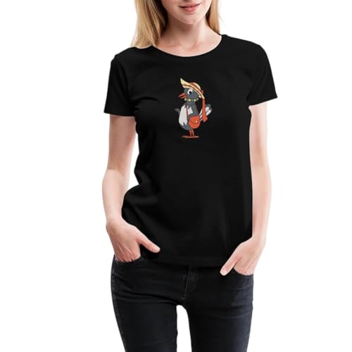 Spreadshirt Sandmännchen Frau Elster Mit Hut Frauen Premium T-Shirt, XXL, Schwarz von Spreadshirt